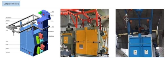 Máquina de sopro a tiro à prova de corrosão de tipo gancho para forjar peças e peças de fundição pequenas