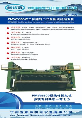 Máquina de limpeza de portas de rotação em dupla posição com equipamento de limpeza de ferrugem