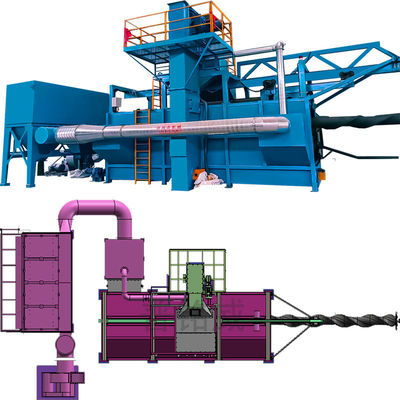 Máquina de blastar de barras de arame com mandril móvel retrátil para processos de blasting