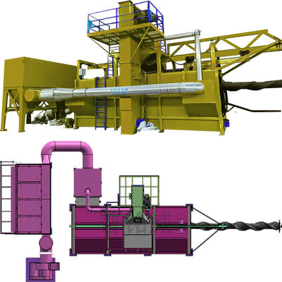 Máquina de blastar de barras de arame com mandril móvel retrátil para processos de blasting