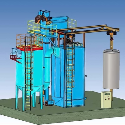 Máquina de secagem por disparos para limpeza de cores azuis