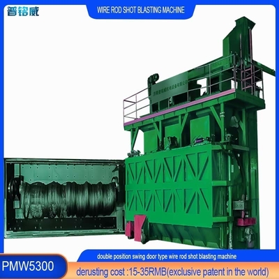 30kw/Set Blast Wheel Power Wire Rod Coil Shot Blasting Machine para Derusting da superfície do fio
