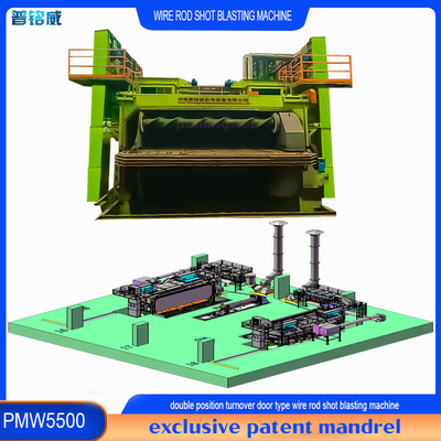 PMW5500 Máquina de blasting de tiro de bobina com mandril e estrutura avançados