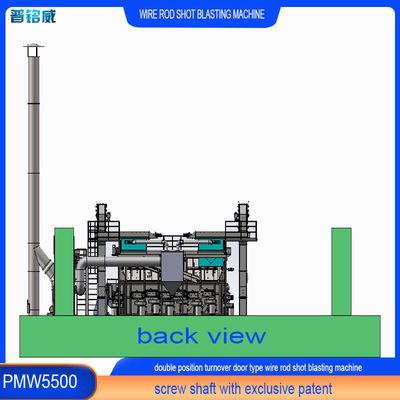 5500 mm Mandrill Pumingwei Wire Rod Coil Shot Blasting Machine e Função Automática
