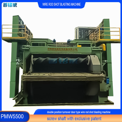 5500 mm Mandrill Pumingwei Wire Rod Coil Shot Blasting Machine e Função Automática