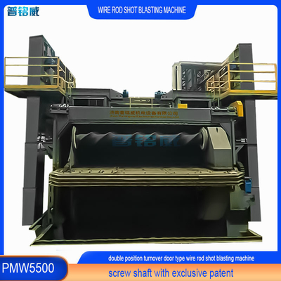 5500 mm Mandrill Pumingwei Wire Rod Coil Shot Blasting Machine e Função Automática