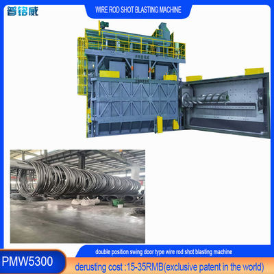 5300 Câmara de cor azul Shell Wire Rod Coil Shot Blasting Machine para perda de fio 0,2-0,3%