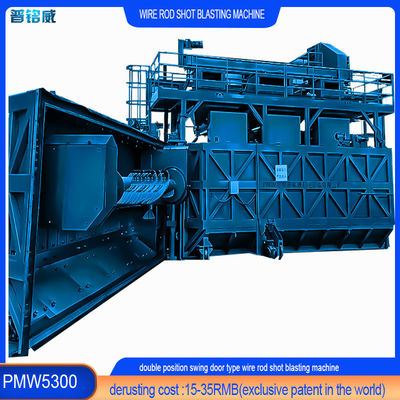 5300 Câmara de cor azul Shell Wire Rod Coil Shot Blasting Machine para perda de fio 0,2-0,3%