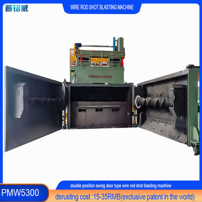 5300 Câmara de cor azul Shell Wire Rod Coil Shot Blasting Machine para perda de fio 0,2-0,3%