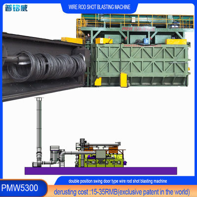 Pumingwei Blast Wheel Total Power Máquina de Derrubamento de Superfície de fio 4-10 bobinas por hora