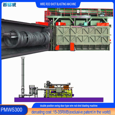 Pumingwei Blast Wheel Total Power Máquina de Derrubamento de Superfície de fio 4-10 bobinas por hora