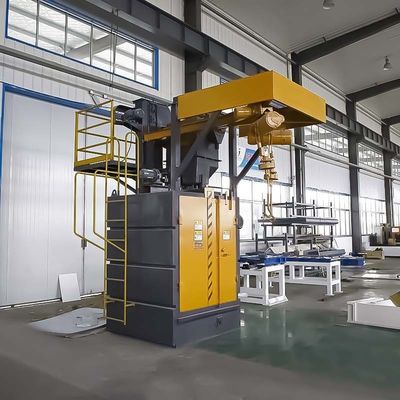 Alta limpeza Rfq Duplo Spinner Hanger gancho Tipo Shot Blasting Machine para resultados