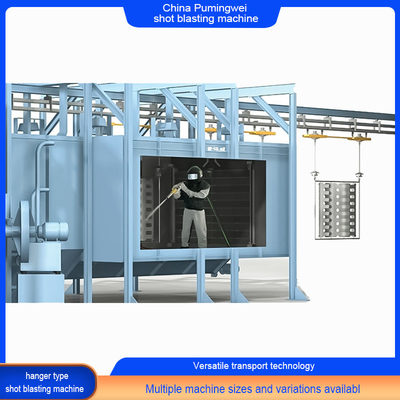 Pass through Monorail Hanger Shot Blasting Machine com Mumu Serviço pós-venda