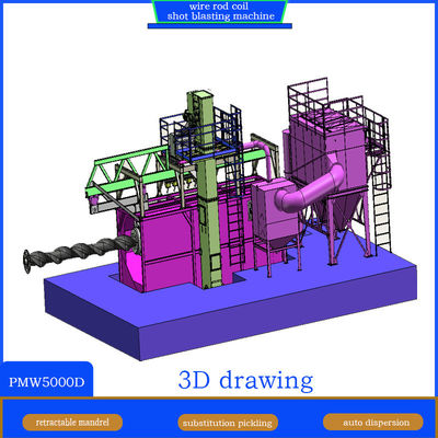 Máquina de jato de arame 2-4 bobinas por hora Produção com design retrátil