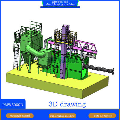 9*4*5.8m Máquina de jato de fio de cor verde com picagem substituída