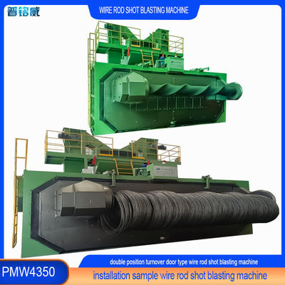 Personalização Máquina de jato de fio de mandril duplo para superfície de aço de mola