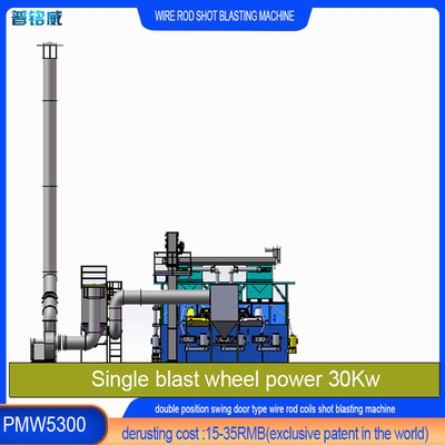 Máquina de arremesso de fio de barras de bobina de tiro Dual estrutura de porta giratória 30kw/set Potência da cabeça do impulsionador