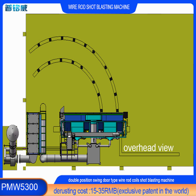 30kw/Set Cabeça do impulsionador Cabeça do arame elétrico Rod Coil Shot Blasting Machine Equipamento de jato