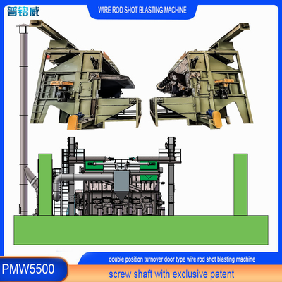 PMW5500 de aço porta balançante de arame elétrico Rod bobina Shot Blasting Machine com características personalizadas
