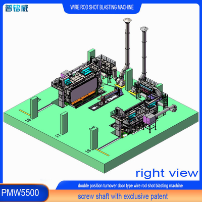 PMW5500 de aço porta balançante de arame elétrico Rod bobina Shot Blasting Machine com características personalizadas