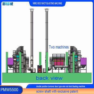 PMW5500 de aço porta balançante de arame elétrico Rod bobina Shot Blasting Machine com características personalizadas