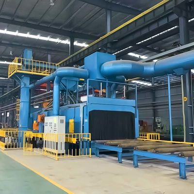 4*11kw cabeça de impulsionador de potência de rolamento transportador de tiro máquina de jato de aço para derrubar chapa