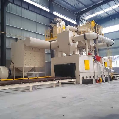 4*11kw cabeça de impulsionador de potência de rolamento transportador de tiro máquina de jato de aço para derrubar chapa