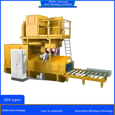 Máquina de limpeza de explosão de rolos e rodas de explosão múltiplos Pumingwei