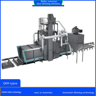 Máquina de limpeza de revestimento de perfis de transporte de rolos da série Q69