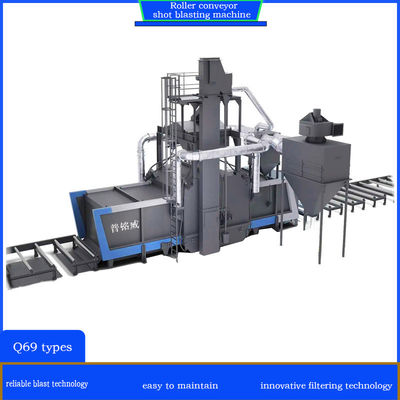 Máquina de limpeza de revestimento de perfis de transporte de rolos da série Q69