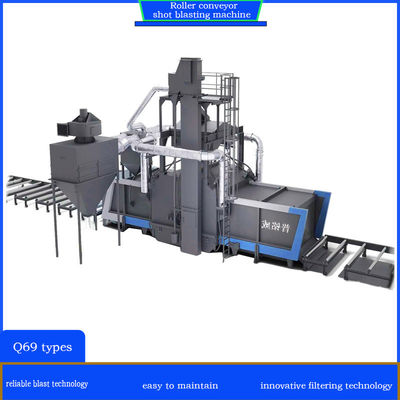 Máquina de limpeza de revestimento de perfis de transporte de rolos da série Q69