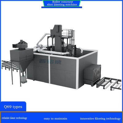 4*11kw Cabeça de impulsionador Automático de transporte de rolos Máquina de revestimento de tiros para rodas angulares