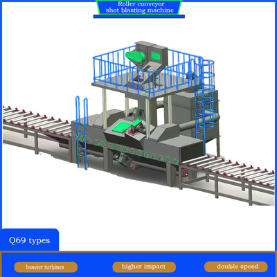 Máquina de blasting a tiros de rolos para estruturas metálicas