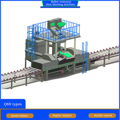 Máquina de blasting a tiros de rolos para estruturas metálicas