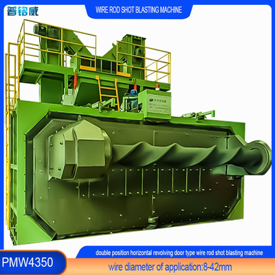 30kw/Set Impeller Head Power Wire Shot Blasting Machine para remoção de ferrugem na superfície do fio