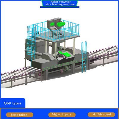 Dispositivo de carregamento conveniente Roller Conveyor Shot Blasting Machine para necessidades personalizadas