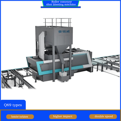 Dispositivo de carregamento conveniente Roller Conveyor Shot Blasting Machine para necessidades personalizadas