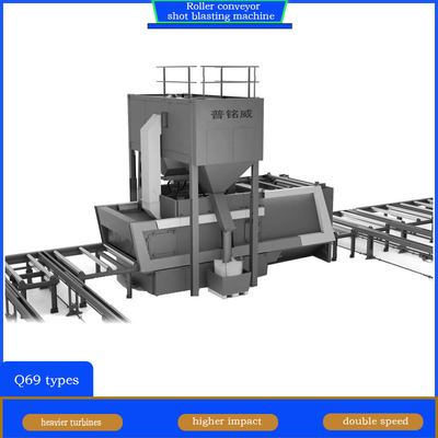 Dispositivo de carregamento conveniente Roller Conveyor Shot Blasting Machine para necessidades personalizadas