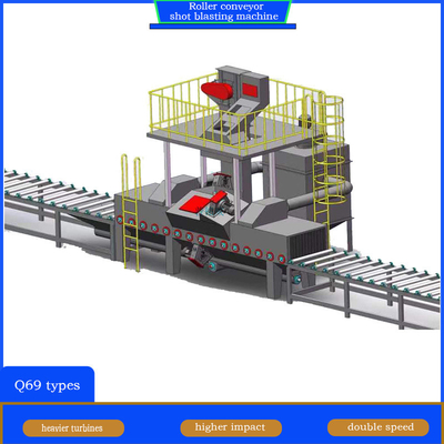 Dispositivo de carregamento conveniente Roller Conveyor Shot Blasting Machine para necessidades personalizadas