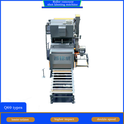 Potência da cabeça do impulsionador 4*11kw Roller Conveyor Shot Blasting Machine for Mill Scale Removal