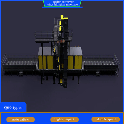 Capacidade personalizada colector de poeira rolante transportador máquina de jato de jato para remoção de ferrugem
