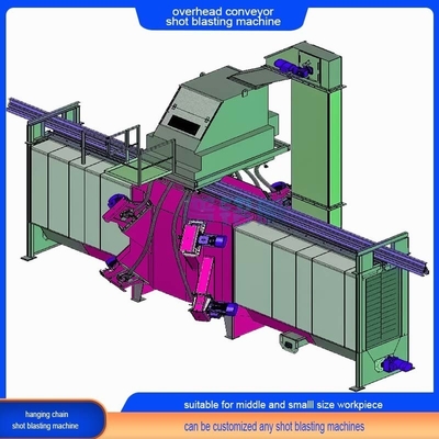Máquina de exploração de tiros para várias estruturas de transportador de ganchos múltiplos de monotrilho