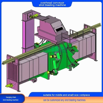 Máquina de jato de jato de transporte contínuo de trilhos retos com câmara superior livre de resíduos