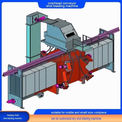 Monotrilho Overhead Gancho de passagem contínua através do transportador máquina de jato de jato com um