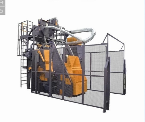 Máquina de abrasão rotativa para tratamento de superfícies metálicas