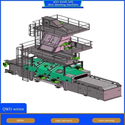 Pumingwei Customization Wire Mesh Belt Conveyor Shot Blasting Machine para paredes finas