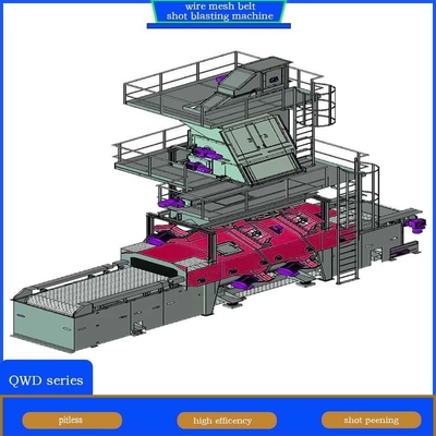 Pumingwei Customization Wire Mesh Belt Conveyor Shot Blasting Machine para paredes finas