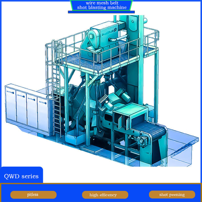 4 Blast Wheel Wire Mesh Belt Shot Blasting Machine for Foundry Remains Elimination (Machina de blastar de tiros para fundição)