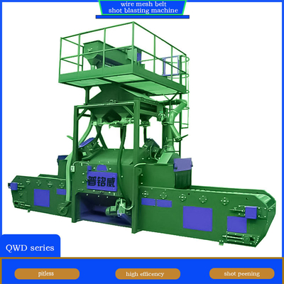 170 Qwd Wire Mesh Belt Shot Blasting Machine com taxa de fluxo abrasivo 10*120 Kg/Min