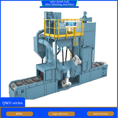 Máquina de descascar de peças de trabalho de rede de arame amarelo e azul